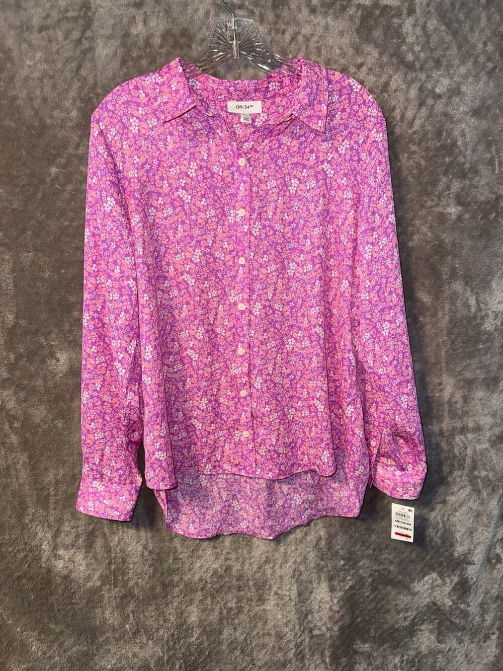 ON·34TH Floral Button-Down Shirt Women's Medium